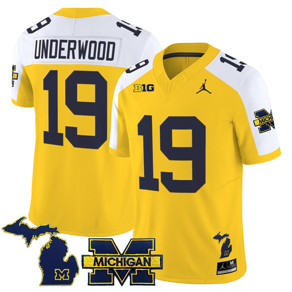Men's Michigan Wolverines #19 Bryce Underwood Maize Alternate F.U.S.E. 2025 Vapor Limited Stitched Football Jersey